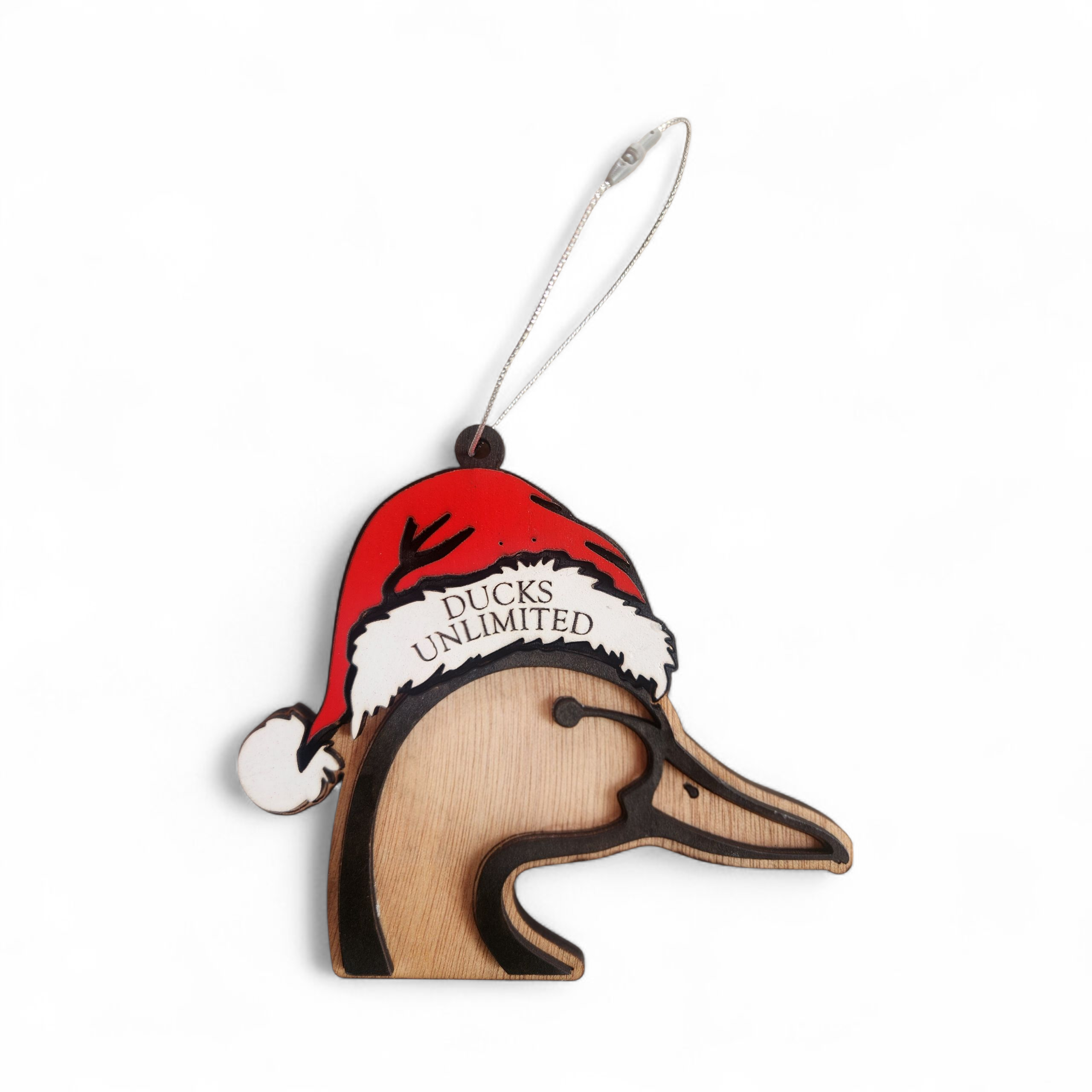 Ducks Unlimited Santa Hat Ornament on white background