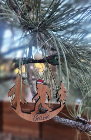 Big foot Christmas "Believe" ornament