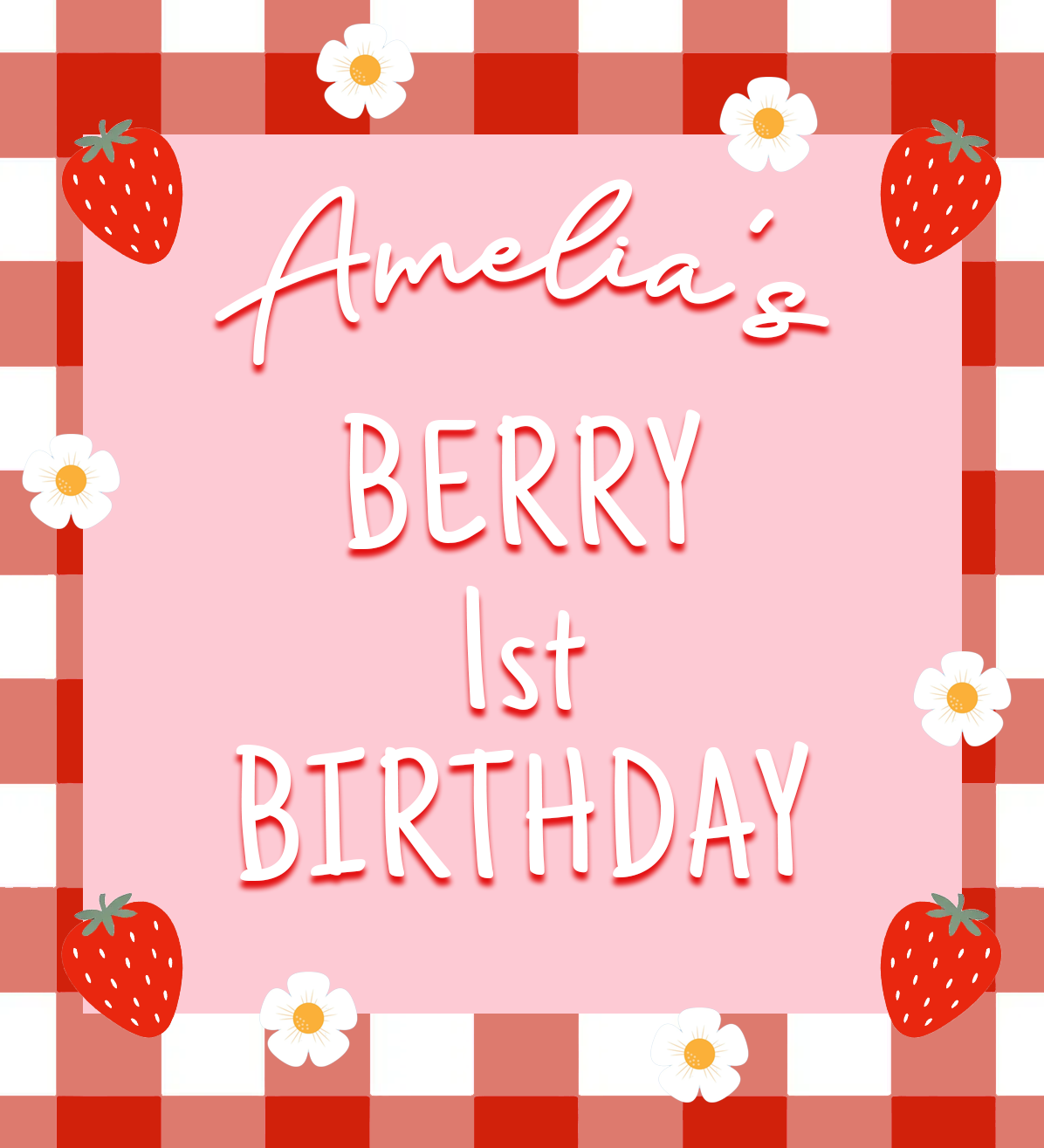 berry first birthday sign