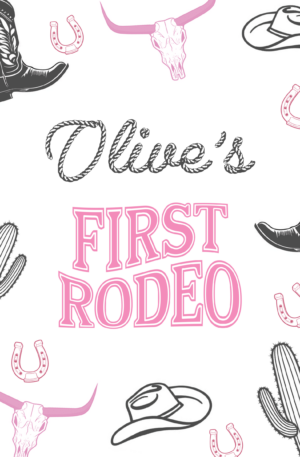 Baby Girl's First Rodeo Sign