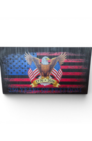 Wooden Eagle Freedom Flag