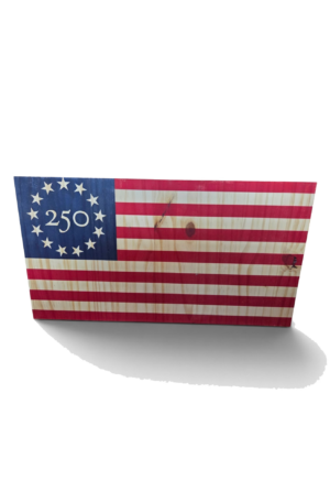 250 Years of Freedom Faded Wooden Flag
